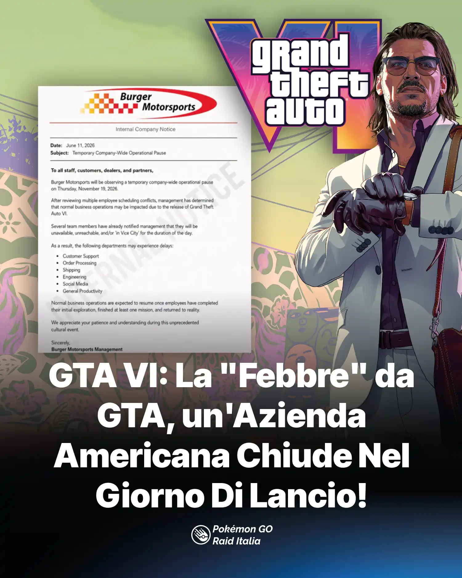 GTA VI: La "Febbre" da GTA, un'Azienda Americana Chiude Nel Giorno Di Lancio!