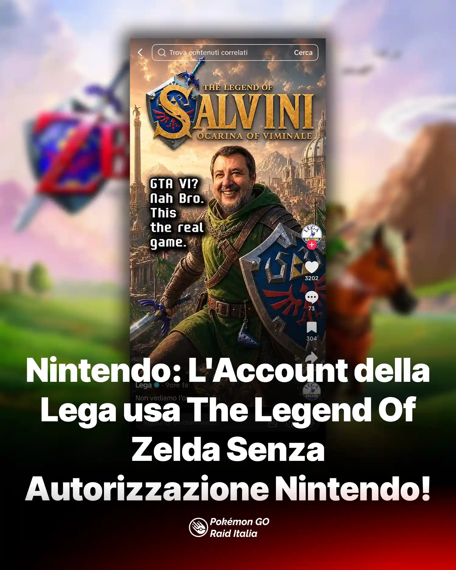 Nintendo: L'Account della Lega usa The Legend Of Zelda Senza Autorizzazione Nintendo!