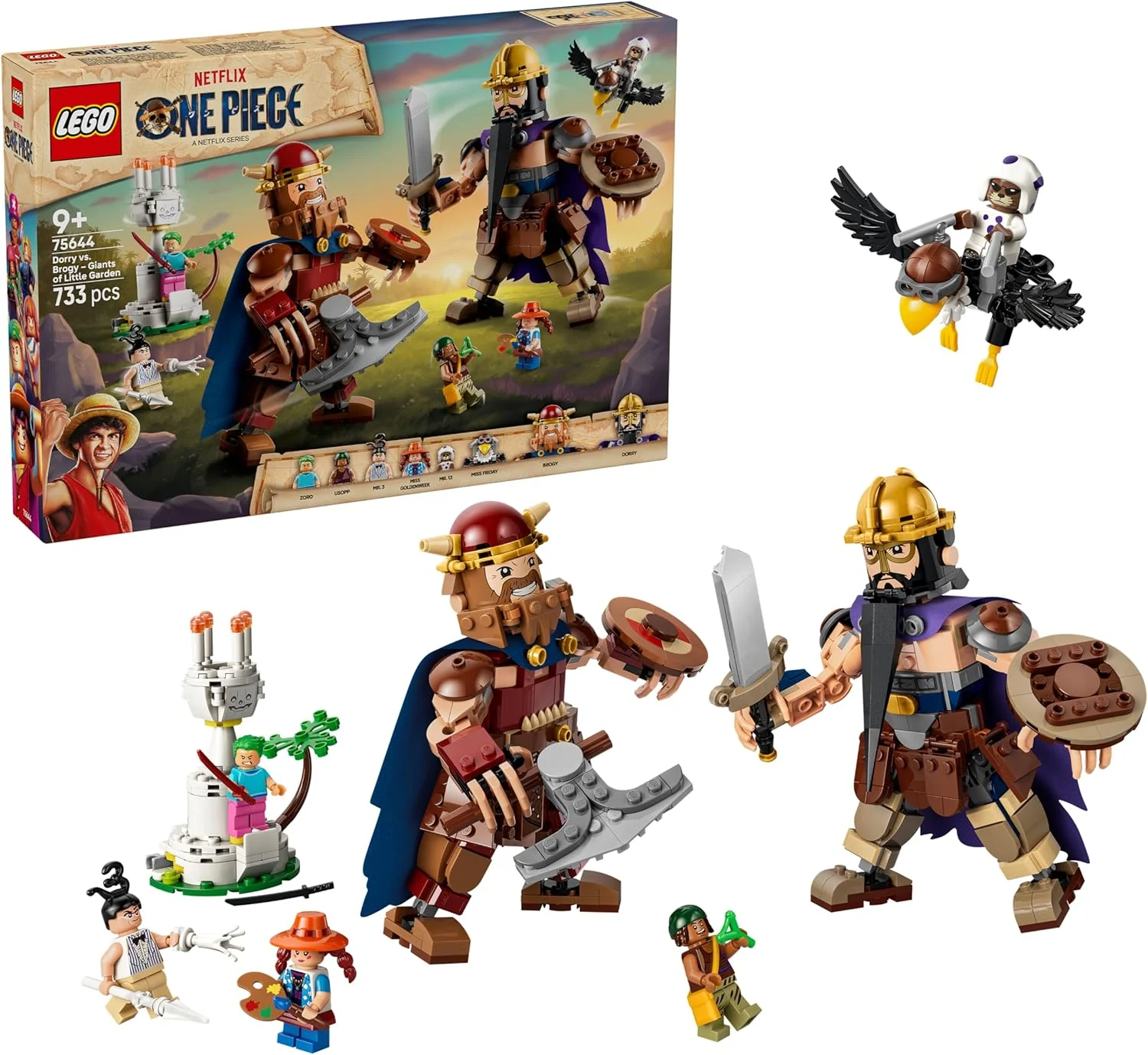 LEGO ONE PIECE Dori Contro Brogi – Giganti di Little Garden - Giocattolo Interattivo con 2 Action Figure e 5 Minifigure - Regalo per Bambini, Bambine e Fan...