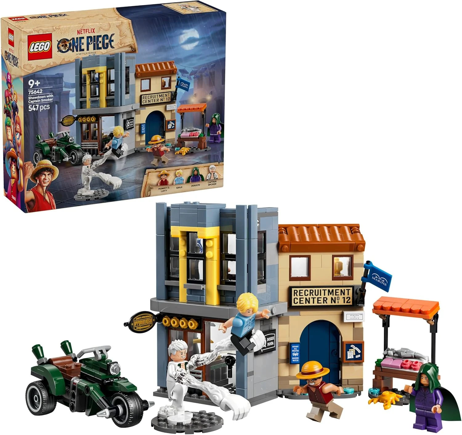 LEGO ONE PIECE Resa dei Conti con Capitano Smoker - Gioco Interattivo con 4 Minifigure tra cui Monkey D. Rufy e Sanji - Decorazione Camera da Letto - Regalo...